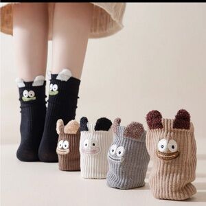 New embroidered sausage dog cartoon cotton socks